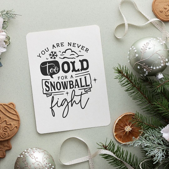 You are never too old for a Snowball fight Lettering Vorlage