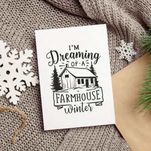 I'm dreaming of a Farmhouse Winter Lettering Vorlage