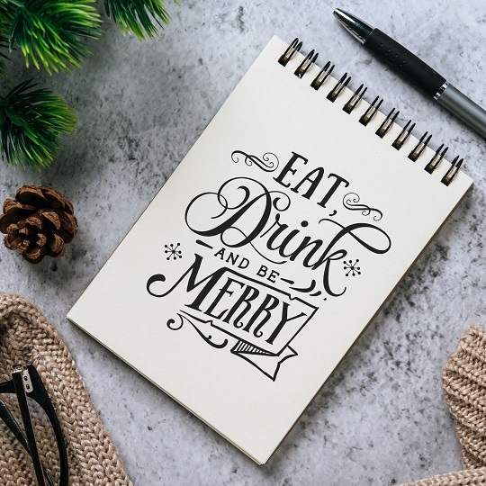 Eat Drink and be Merry Lettering Vorlage