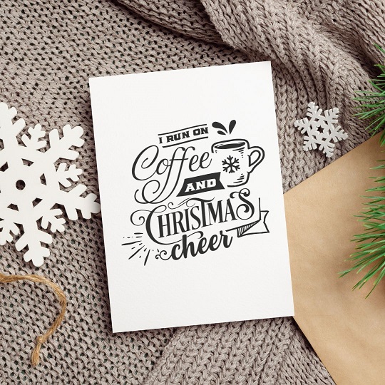 Coffee and Christmas Cheer Lettering Vorlage